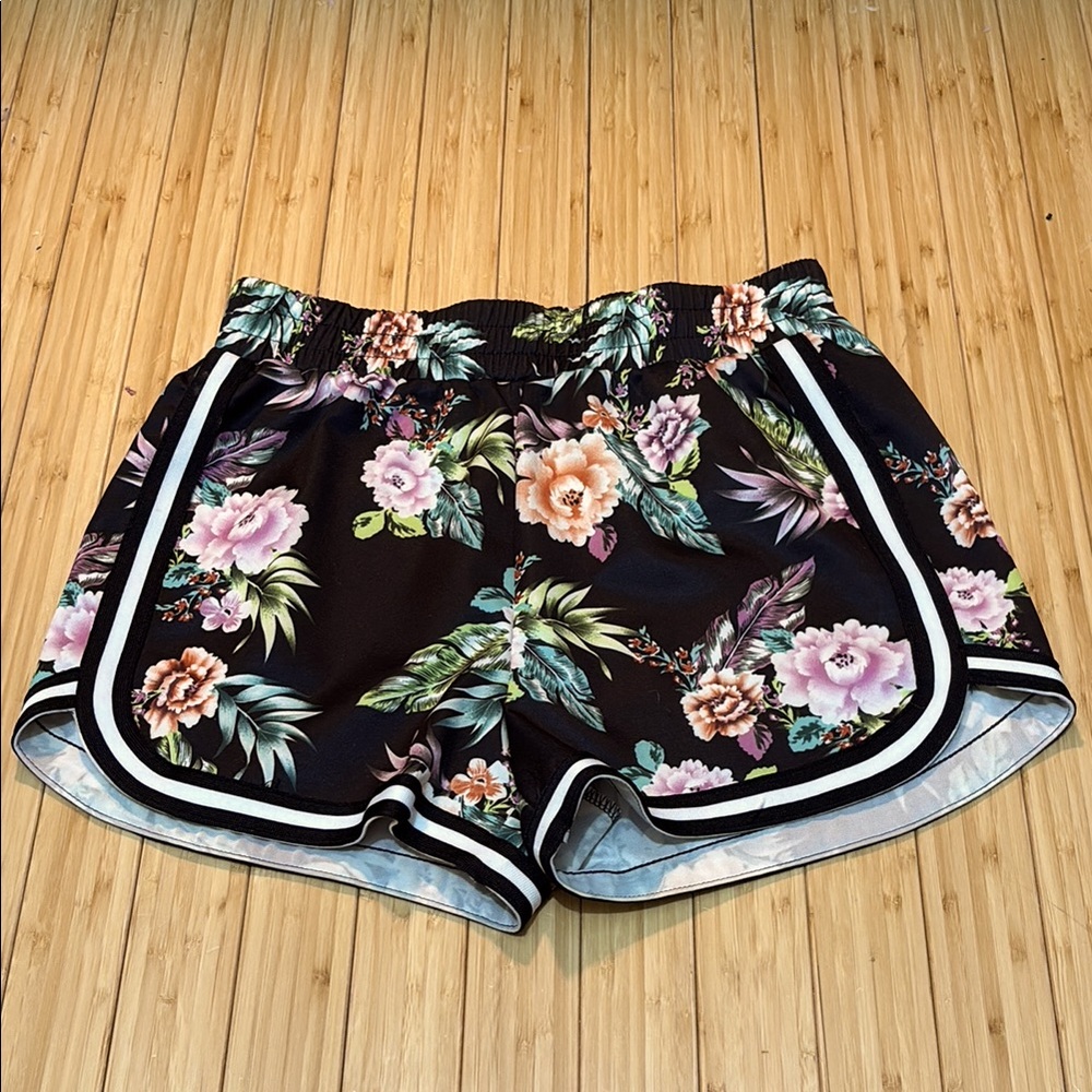 Woman’s floral track shorts. Size S.